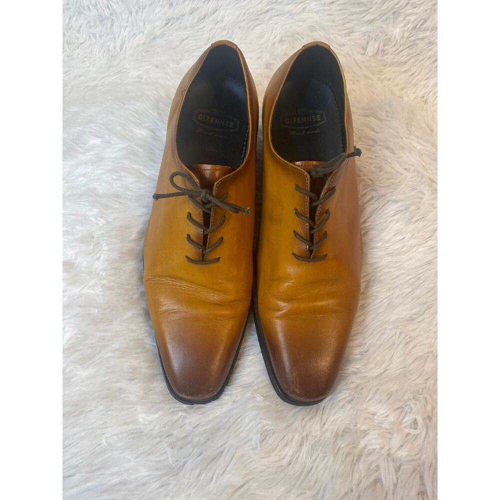 Gifennse Men's Two Tone Golden Leather Dress Shoe, Size 11